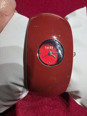 Trendz Vintage Chunky Red Cuff Bangle Watch